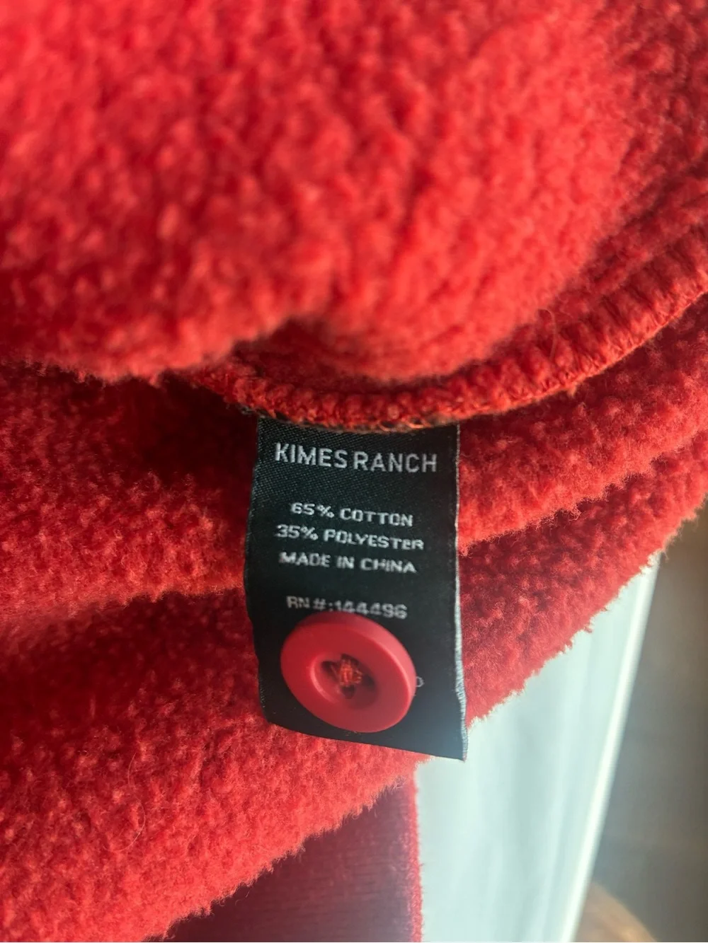 Kimes Ranch Red Hooded Sweatshirt with Brown Raglan Sleeves